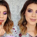Maquillaje de ojos en rosa y azul para un look impresionante